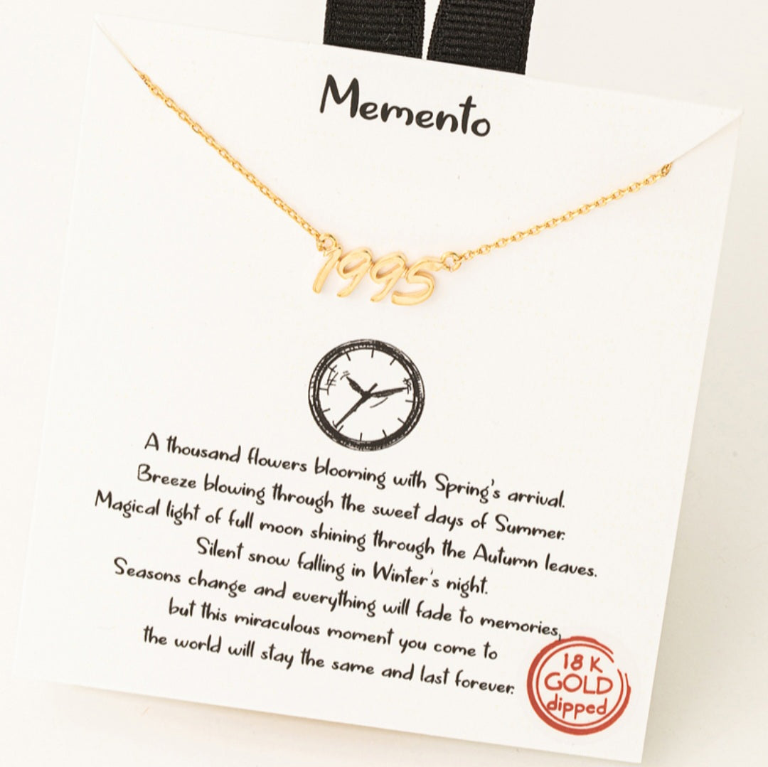 Year 1995 Print Charm Necklace