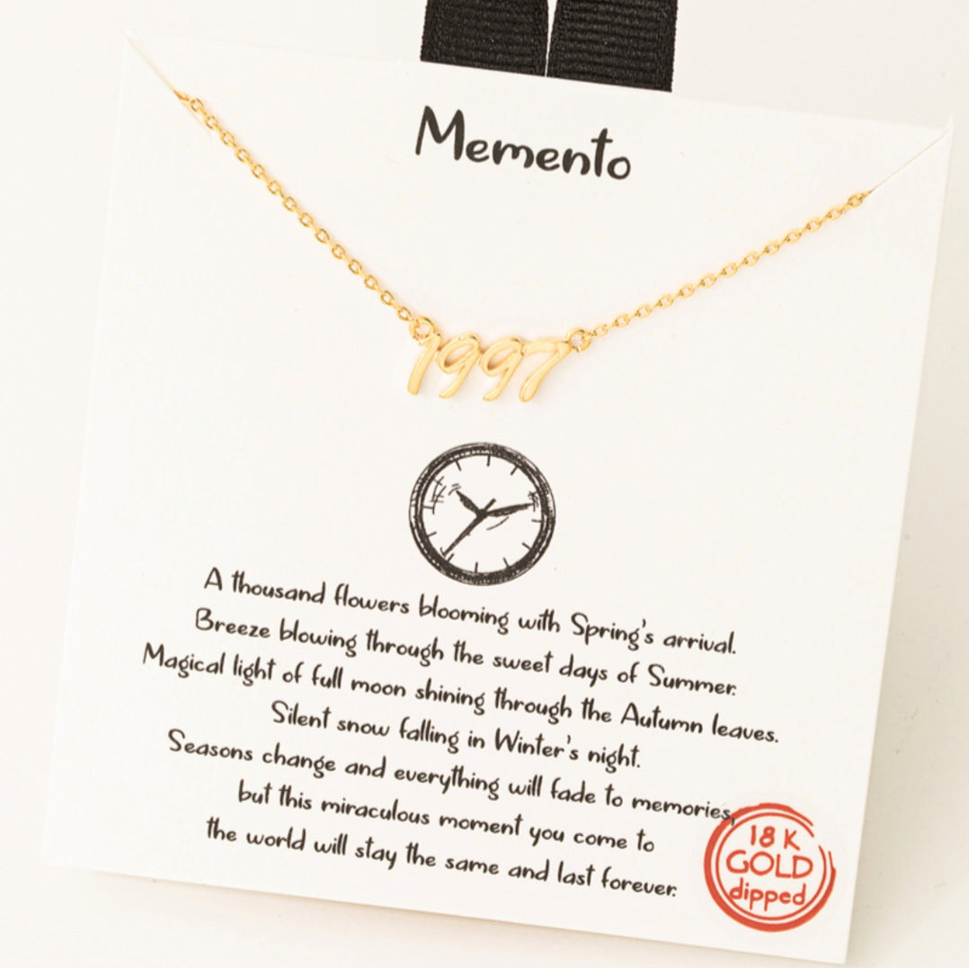 Year 1997 Print Charm Necklace