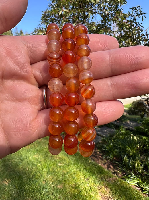 Carnelian 8mm Bead Stretch Bracelet