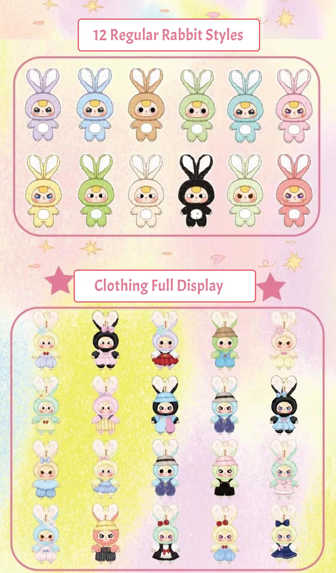 Baby Three -Macaron Rabbit Stuffed Blind Box (1 Blind Box)