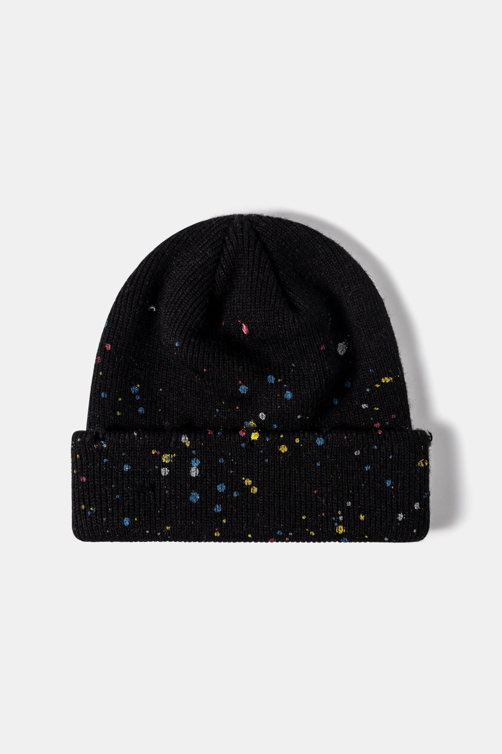 Confetti Rib-Knit Cuff Beanie