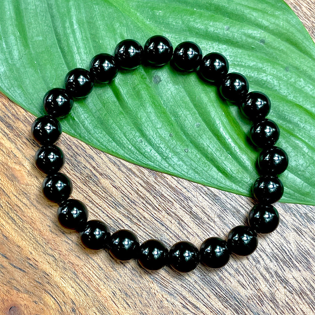 Obsidian (Sheen) 8-9mm Stretch Bead Bracelet