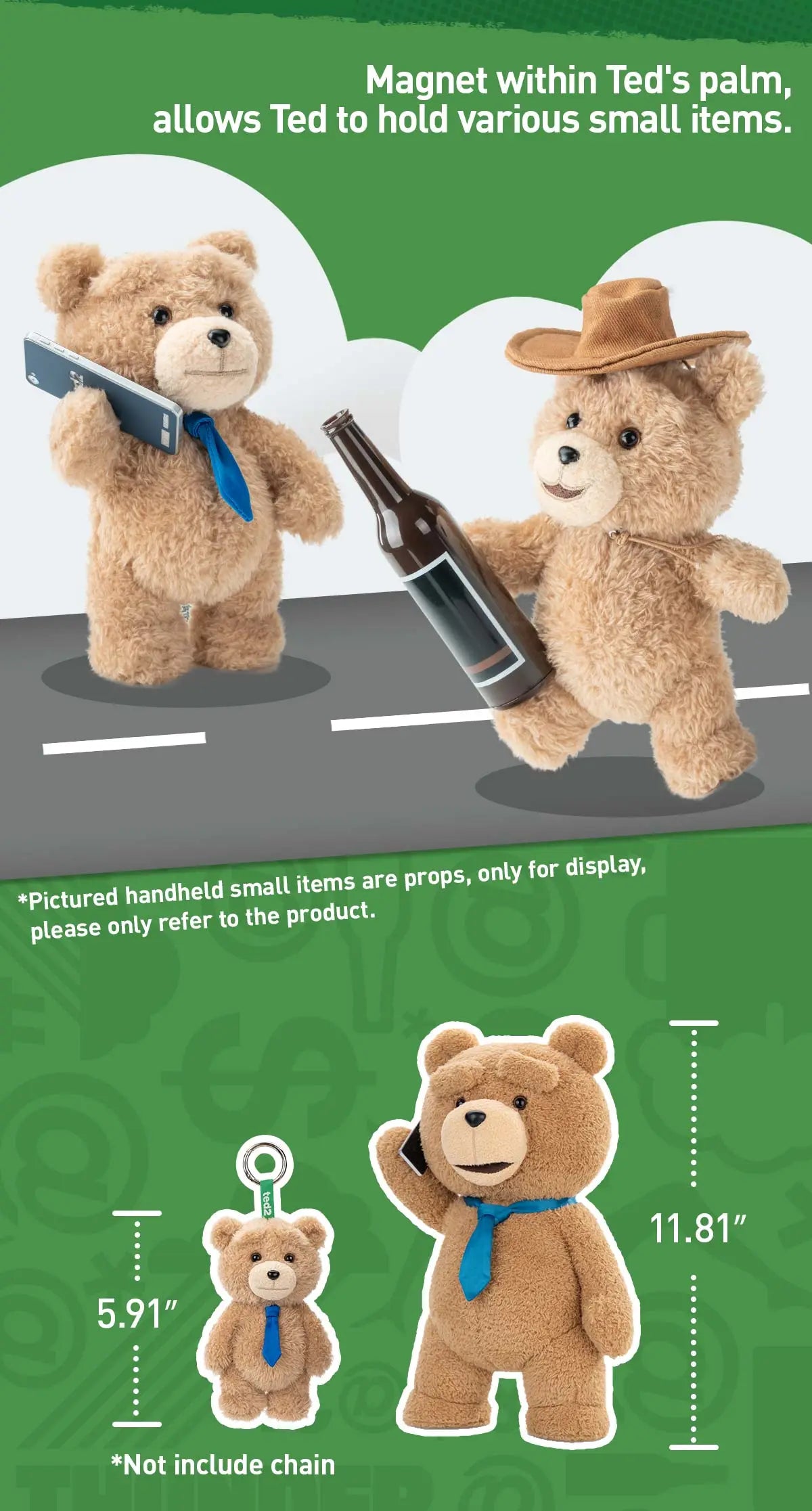 Ted2 Teddy Bear Action Plush Pendant