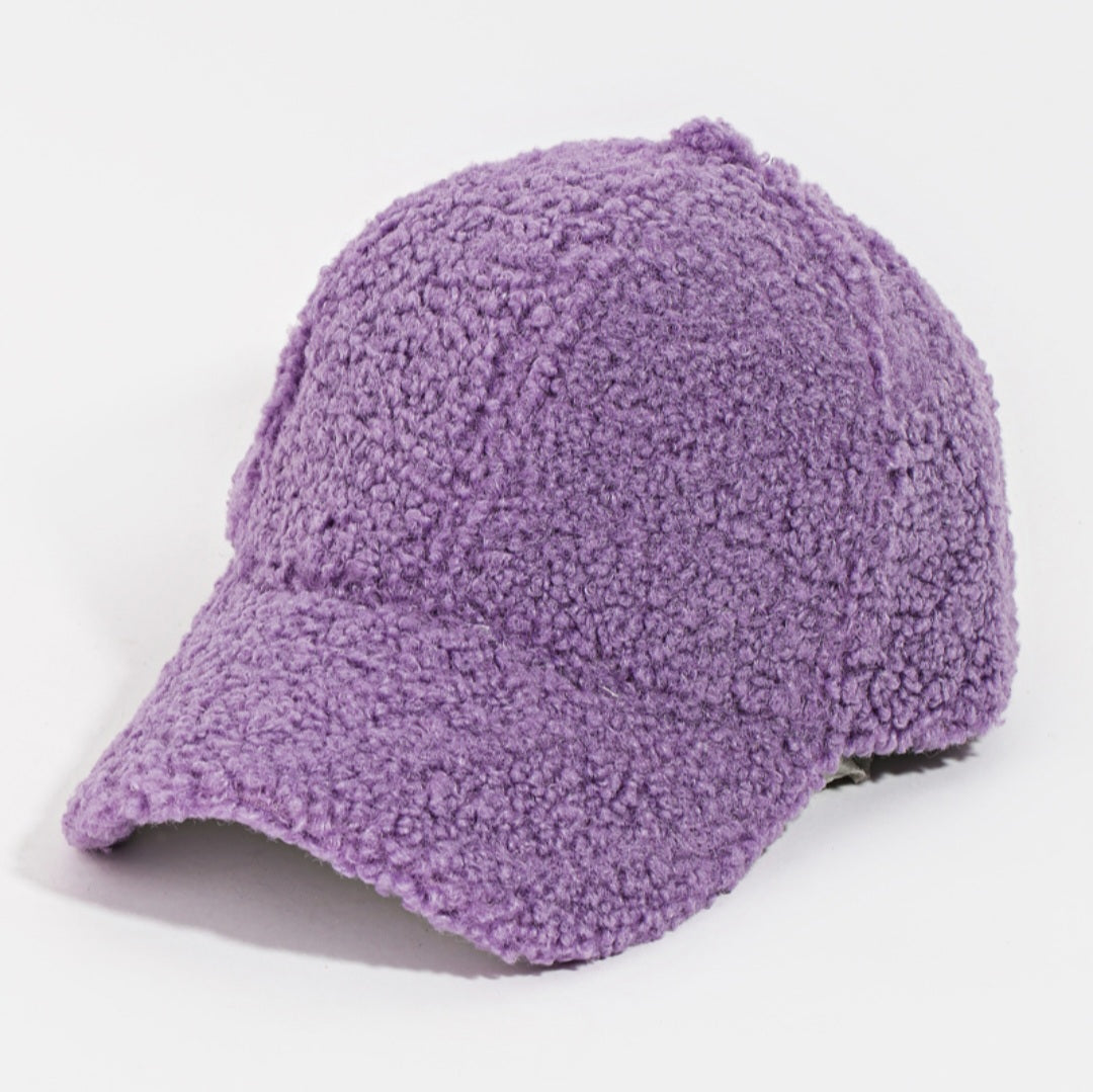 Faux Teddy Fur Baseball Cap