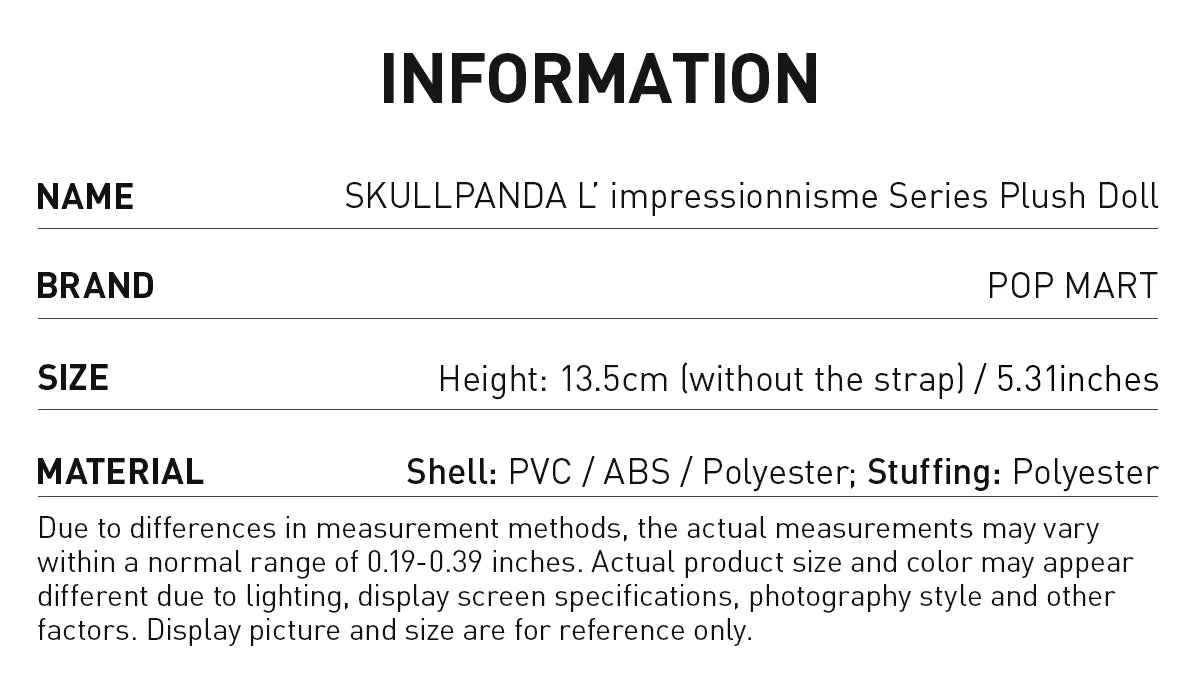 SKULLPANDA
L'impressionnisme Series Plush Doll