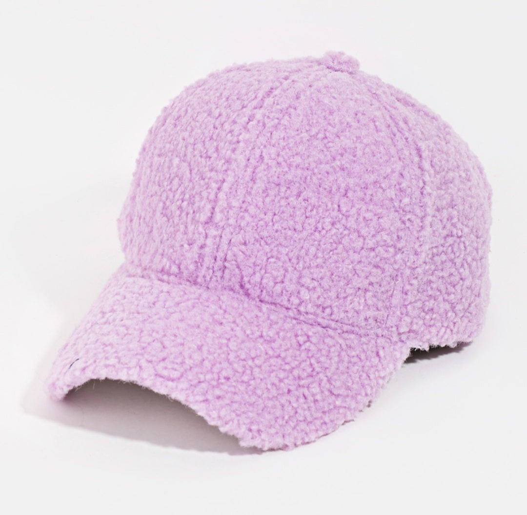 Faux Teddy Fur Baseball Cap