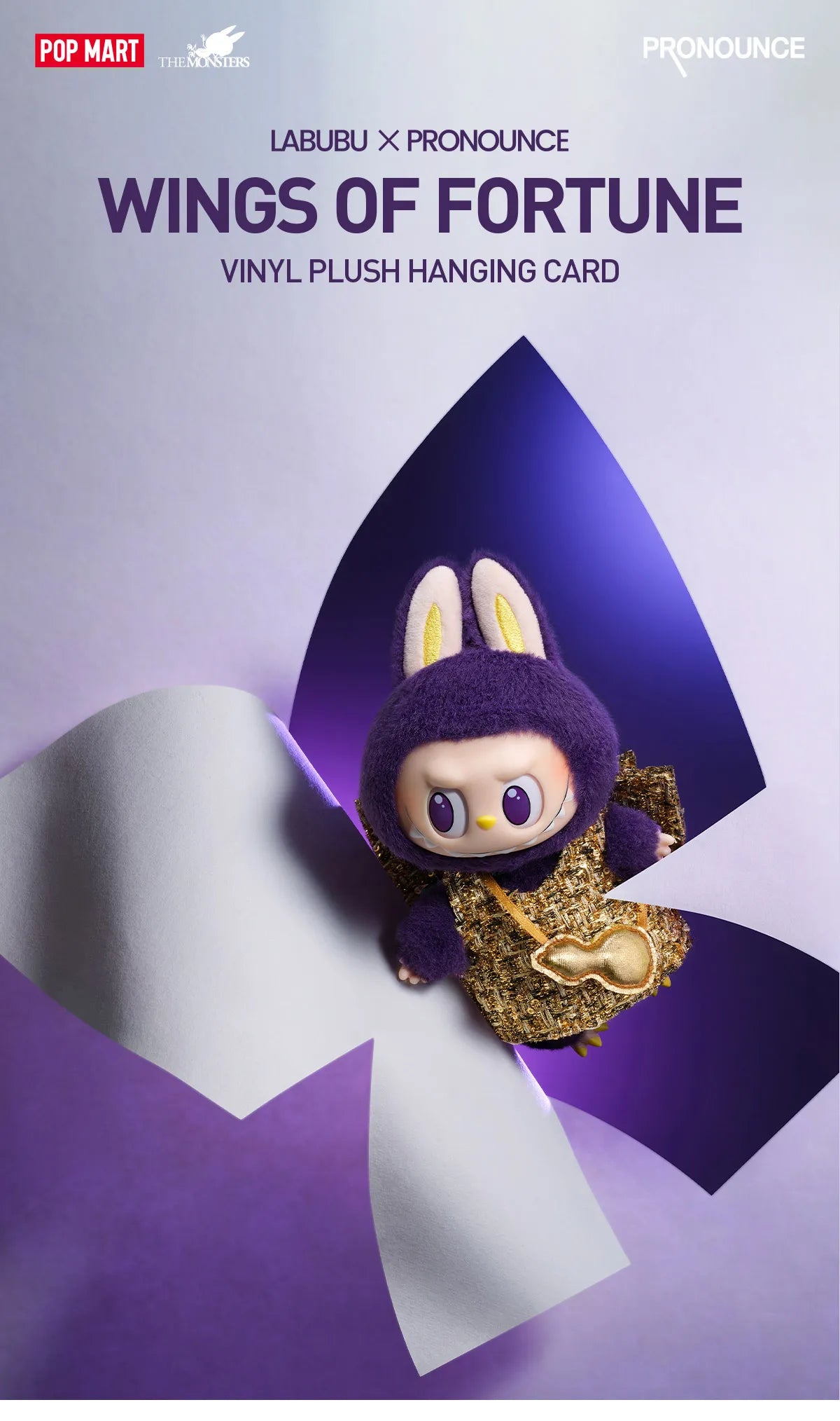 LABUBU x PRONOUNCE-WINGS OF FORTUNE Vinyl Plush Hanging Card