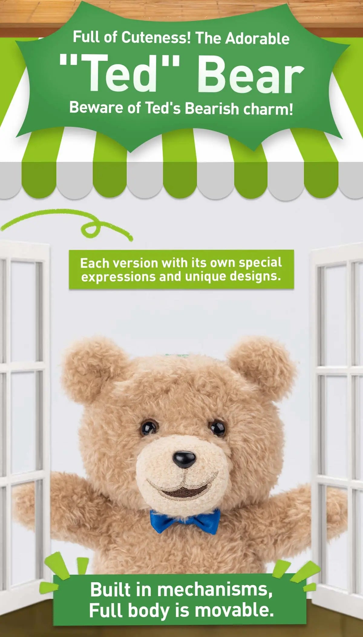 Ted2 Teddy Bear Action Plush Pendant