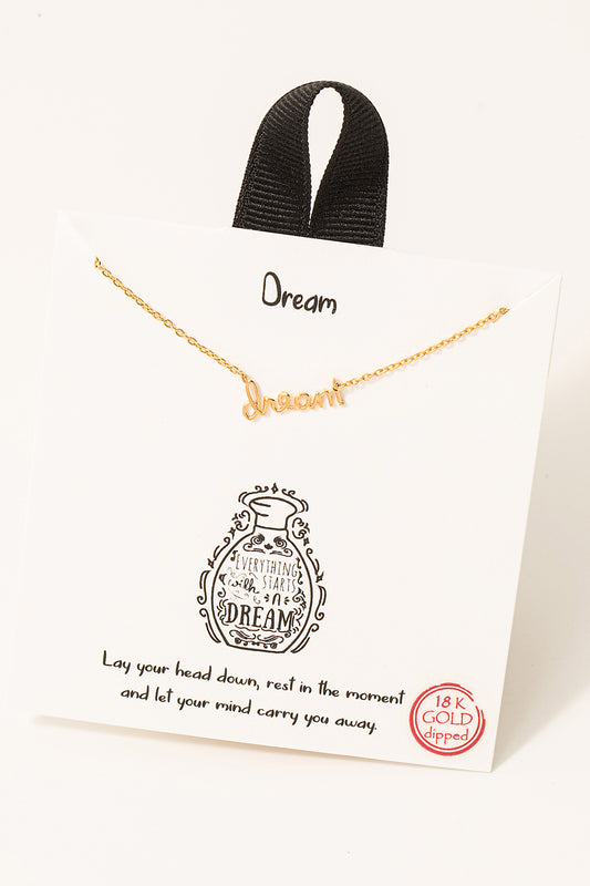 Handwritten Dream Charm Necklace