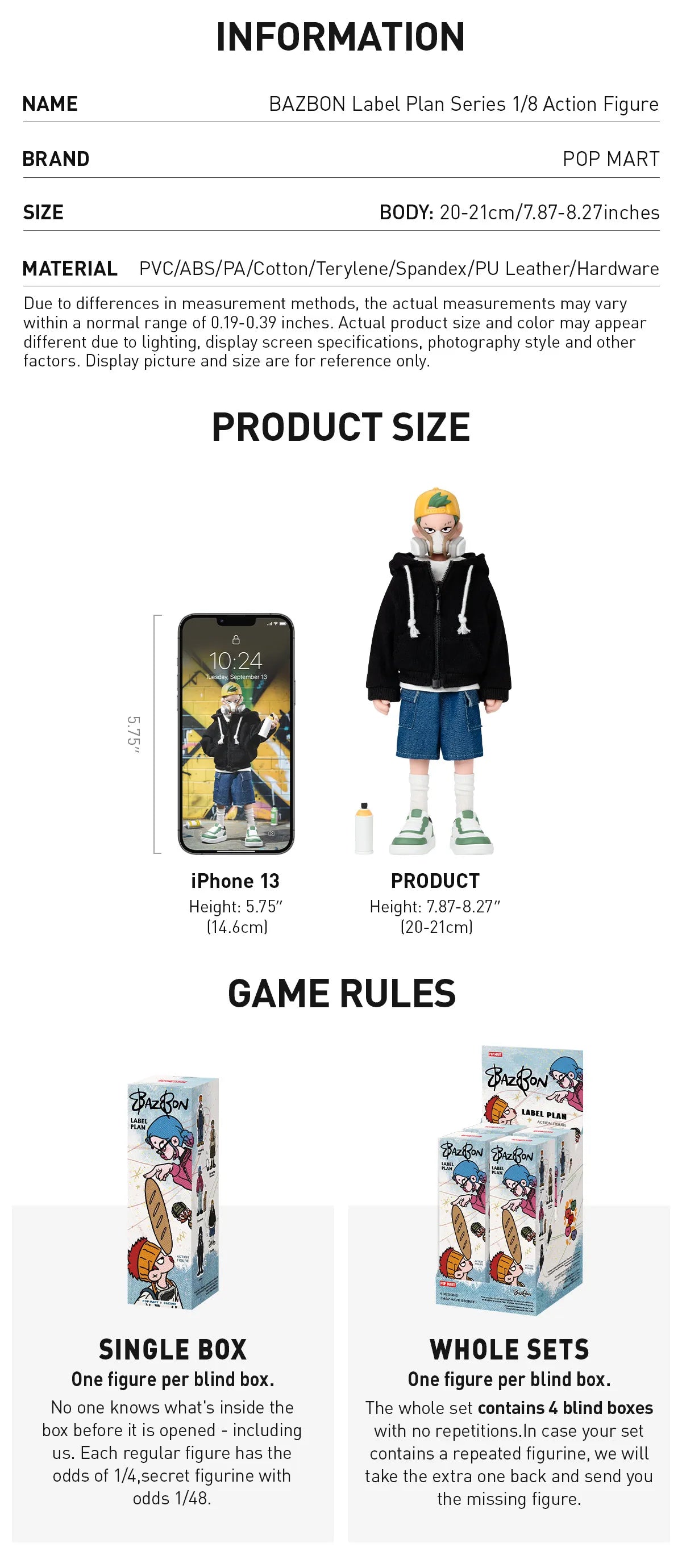 BAZBON Label Plan Series 1/8 Action Figures Blind Box