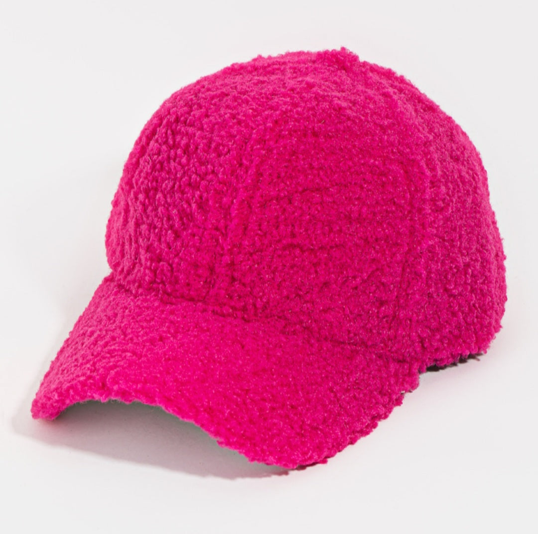 Faux Teddy Fur Baseball Cap