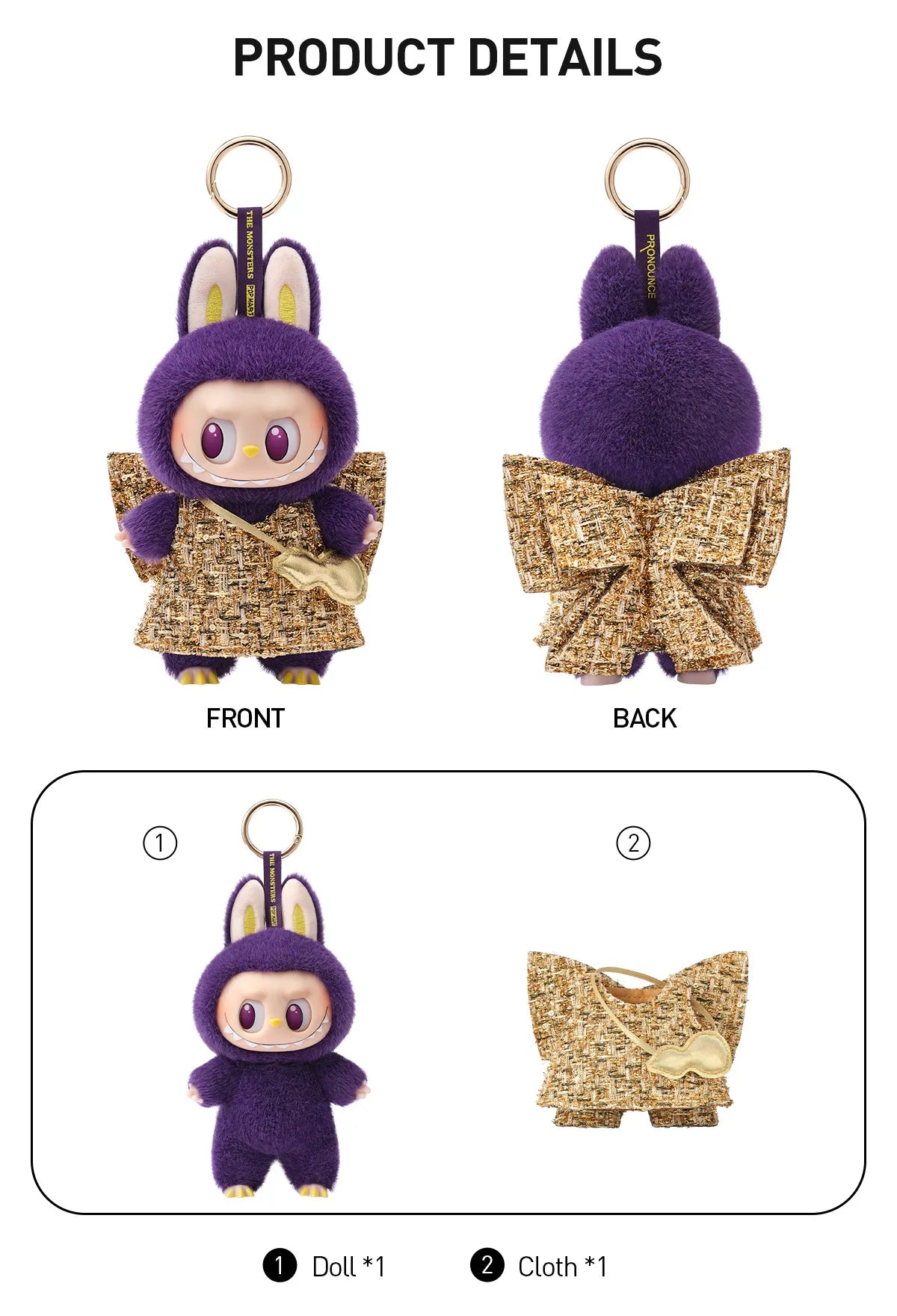 LABUBU x PRONOUNCE-WINGS OF FORTUNE Vinyl Plush Hanging Card