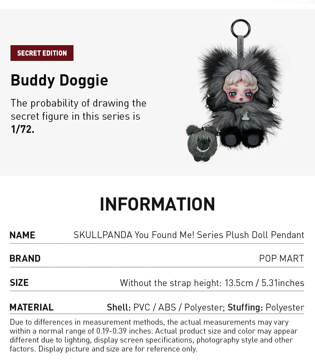 SKULLPANDA You Found Me! Series Plush Doll Pendant