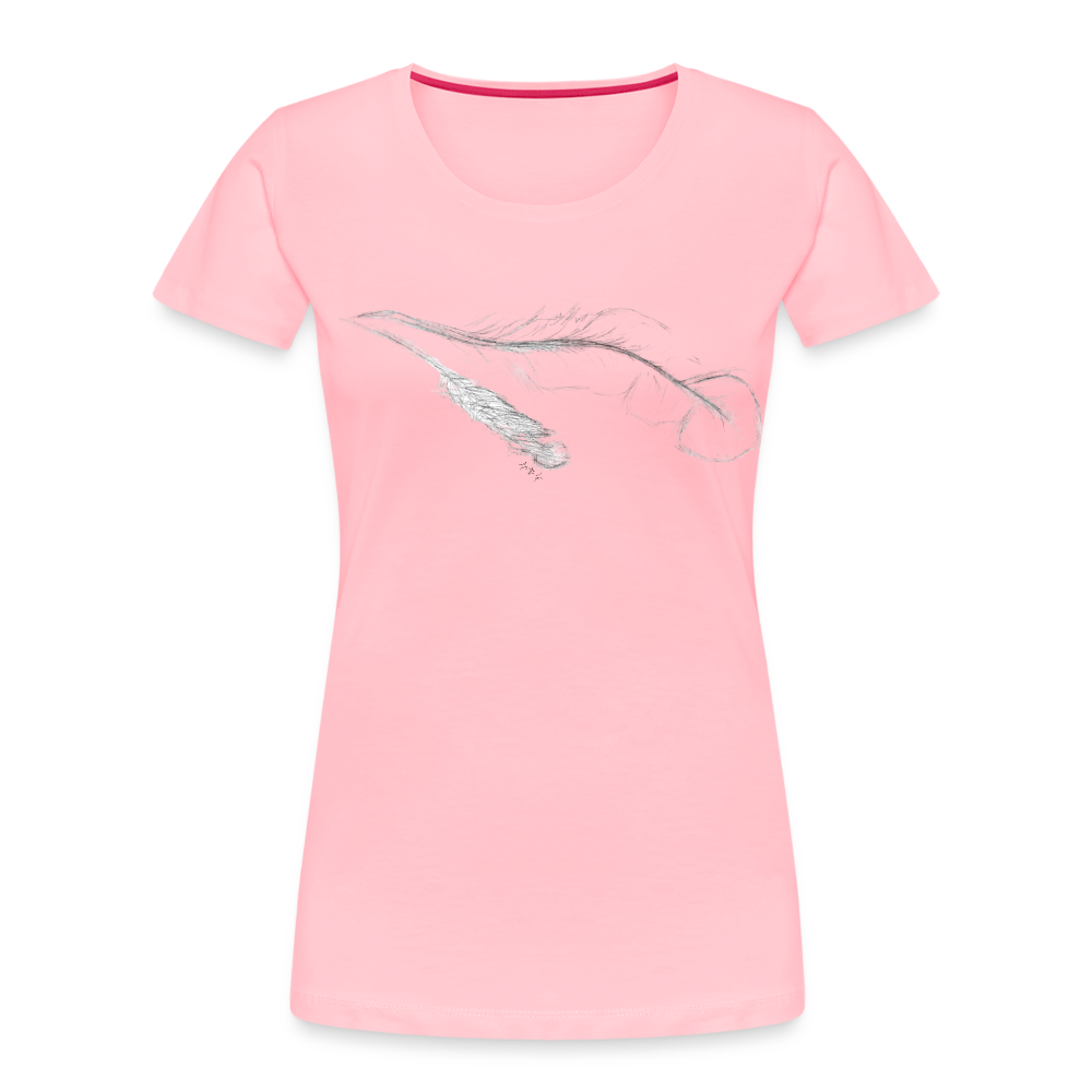 Broken and Beautiful Feather Women’s Premium Organic T-Shirt - pink