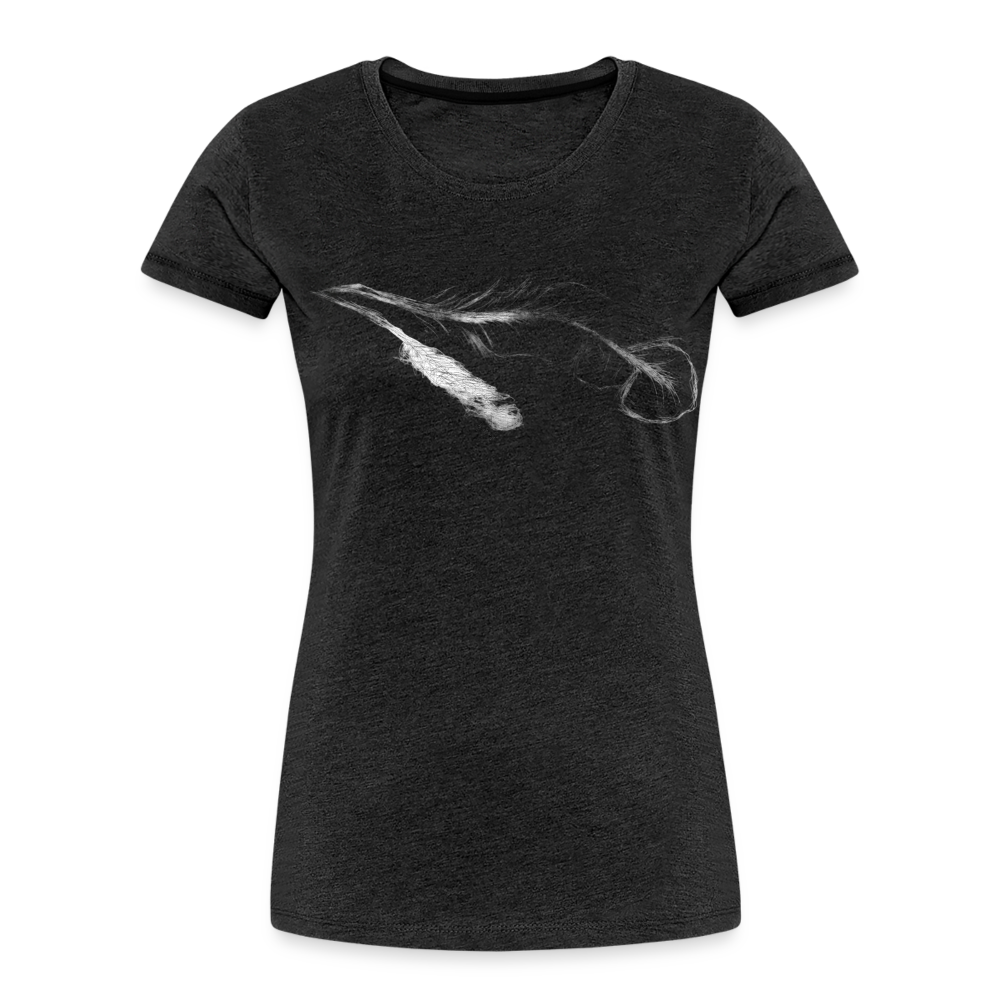 Broken and Beautiful Feather Women’s Premium Organic T-Shirt - charcoal grey