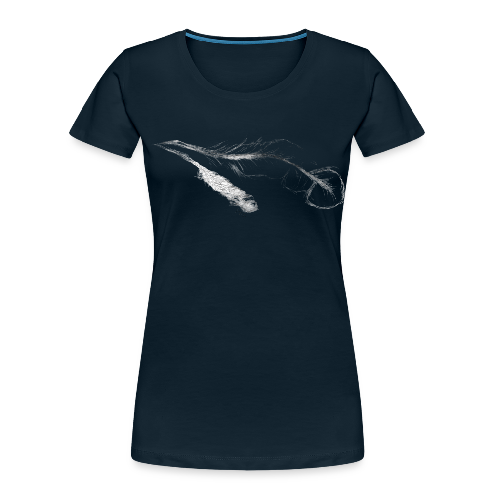 Broken and Beautiful Feather Women’s Premium Organic T-Shirt - deep navy