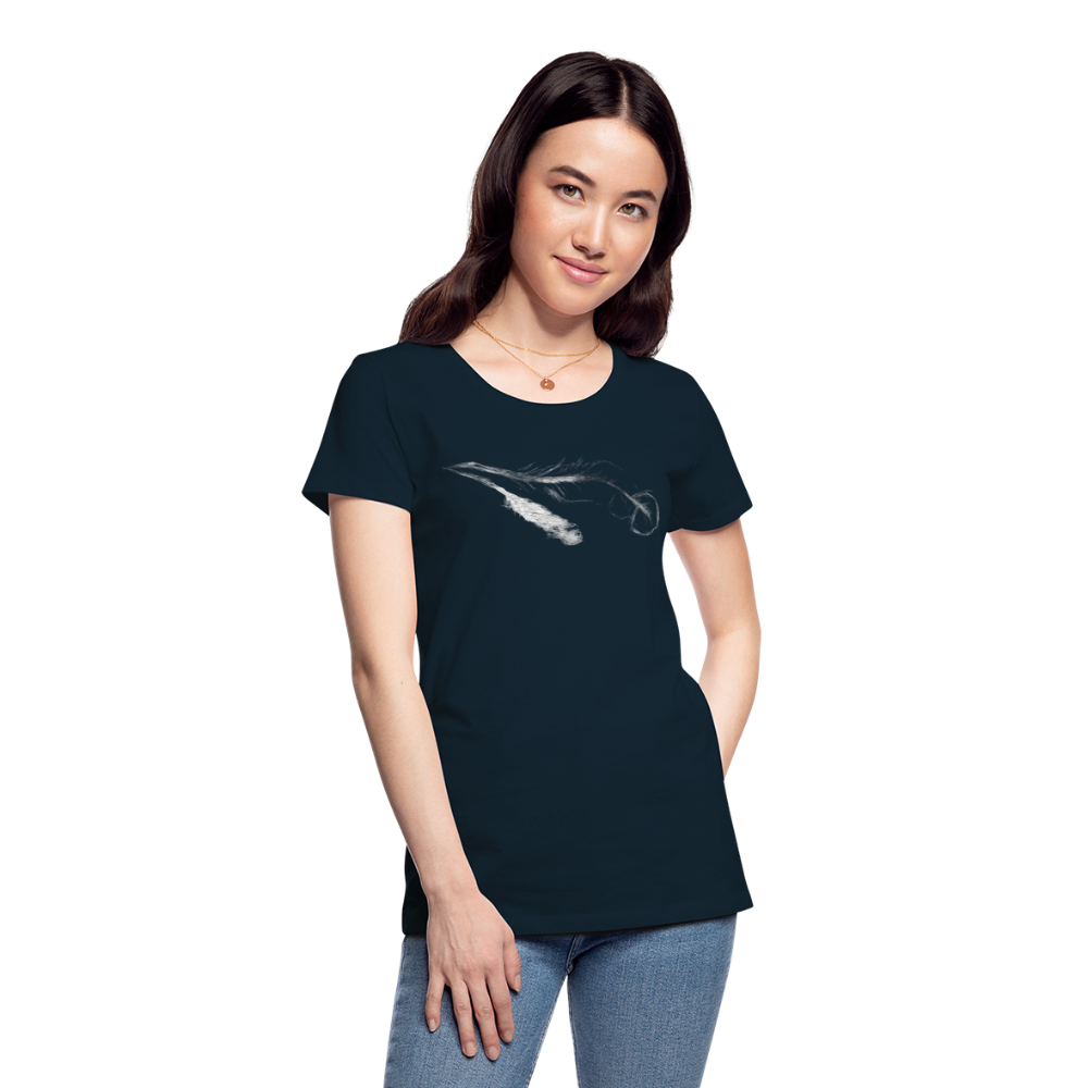 Broken and Beautiful Feather Women’s Premium Organic T-Shirt - deep navy