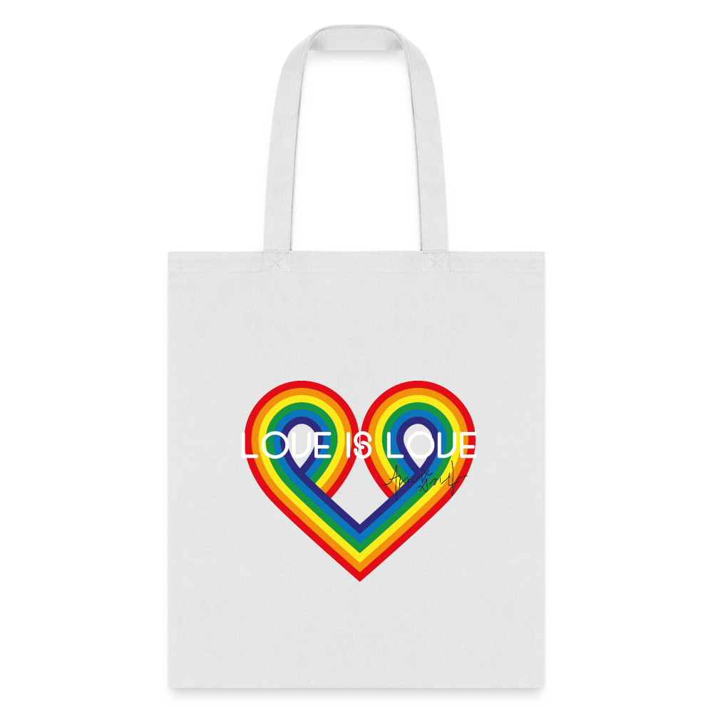 "Love is Love" Eco-Friendly Cotton Tote - white