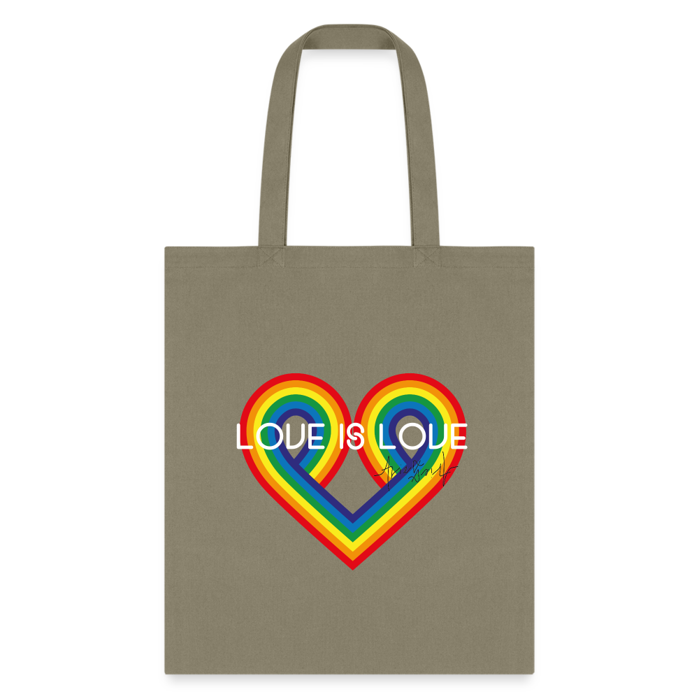 "Love is Love" Eco-Friendly Cotton Tote - khaki