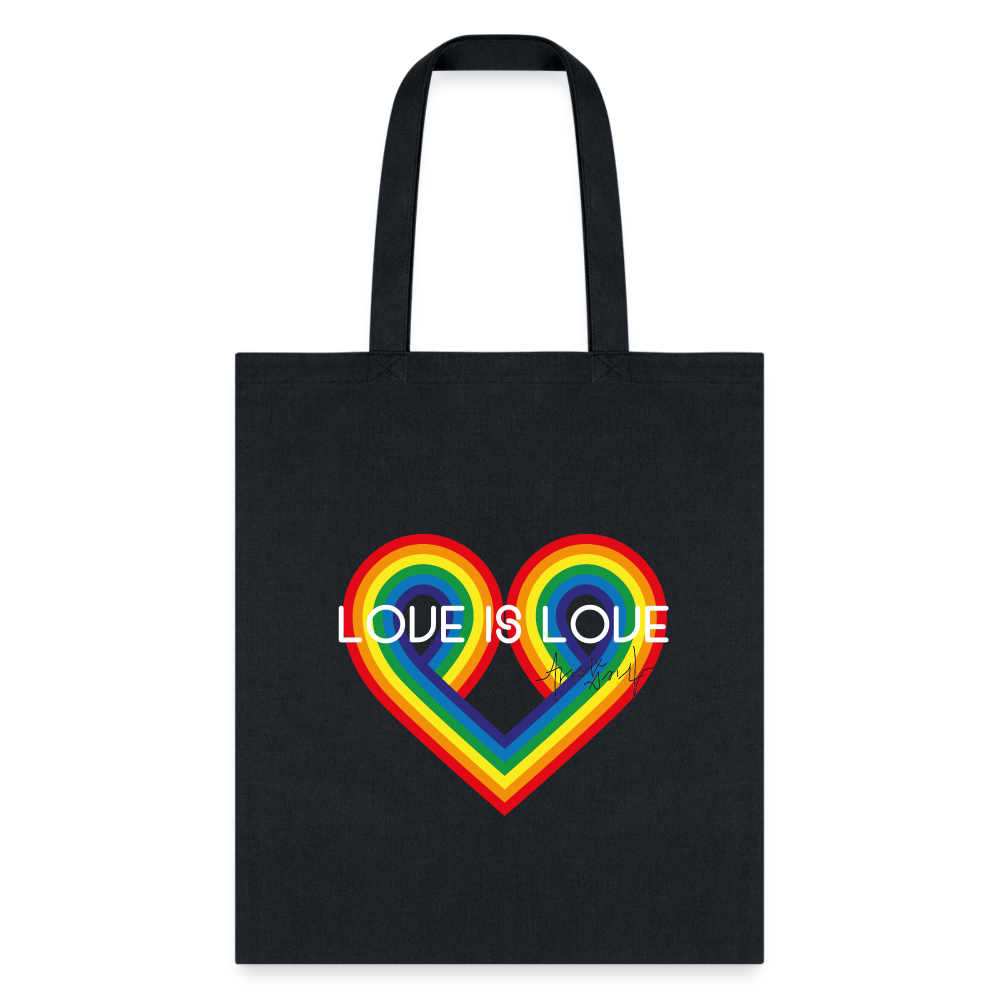 "Love is Love" Eco-Friendly Cotton Tote - black