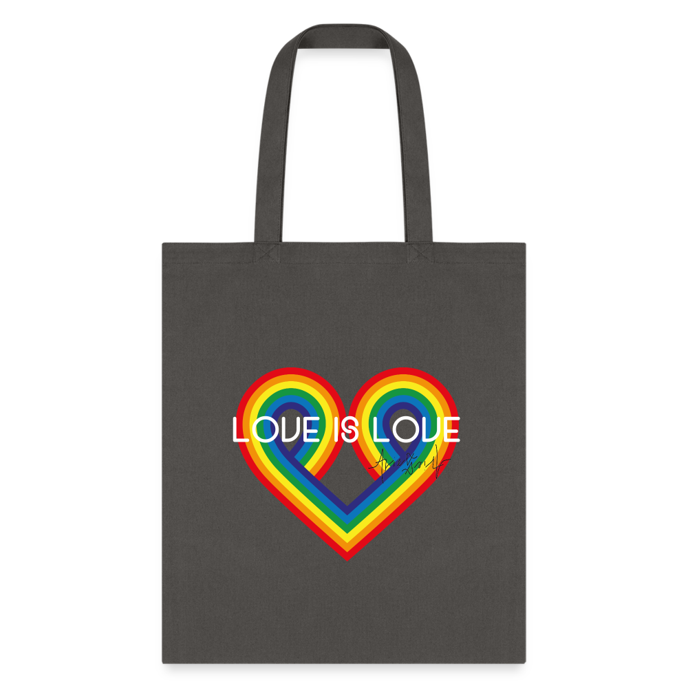 "Love is Love" Eco-Friendly Cotton Tote - charcoal