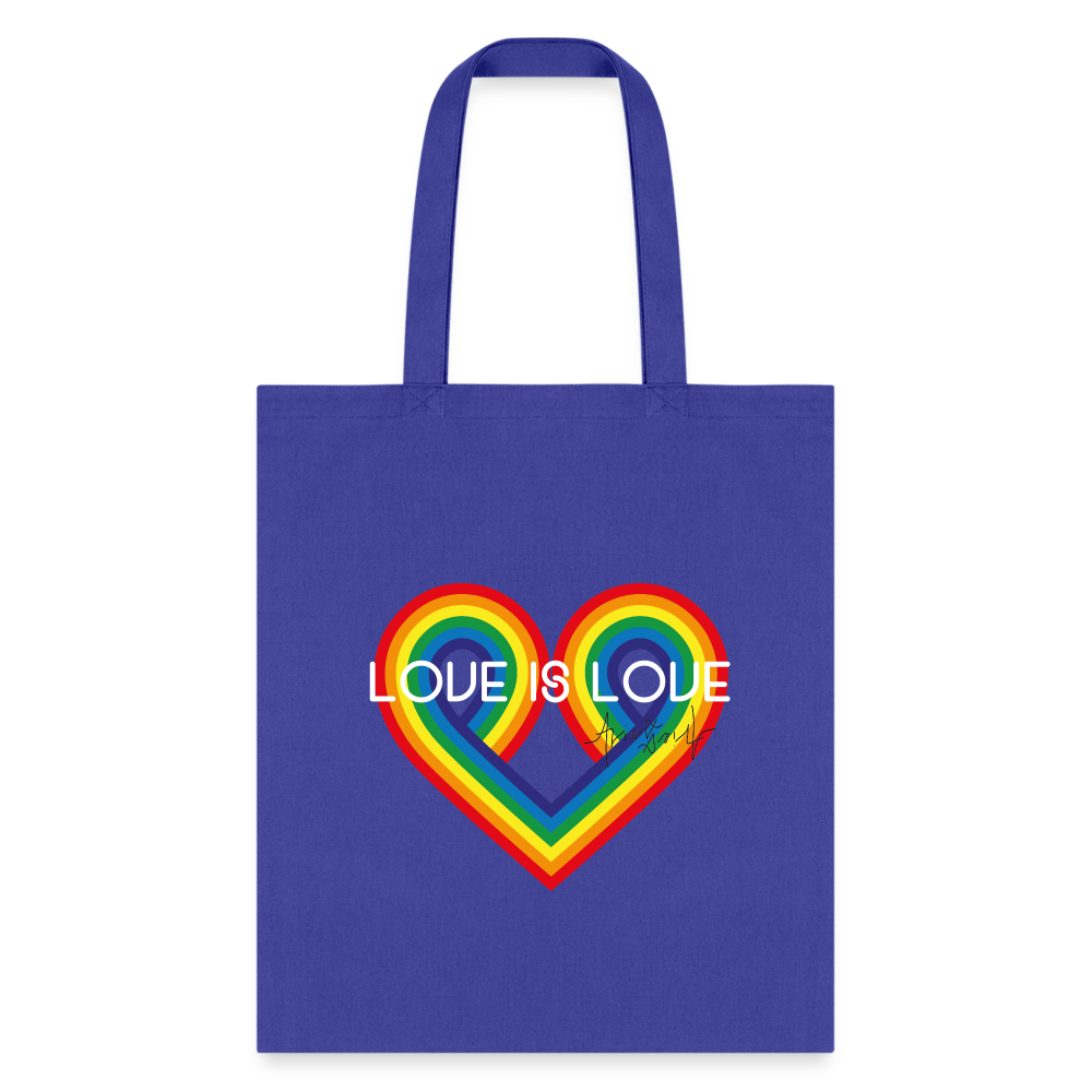 "Love is Love" Eco-Friendly Cotton Tote - royal blue