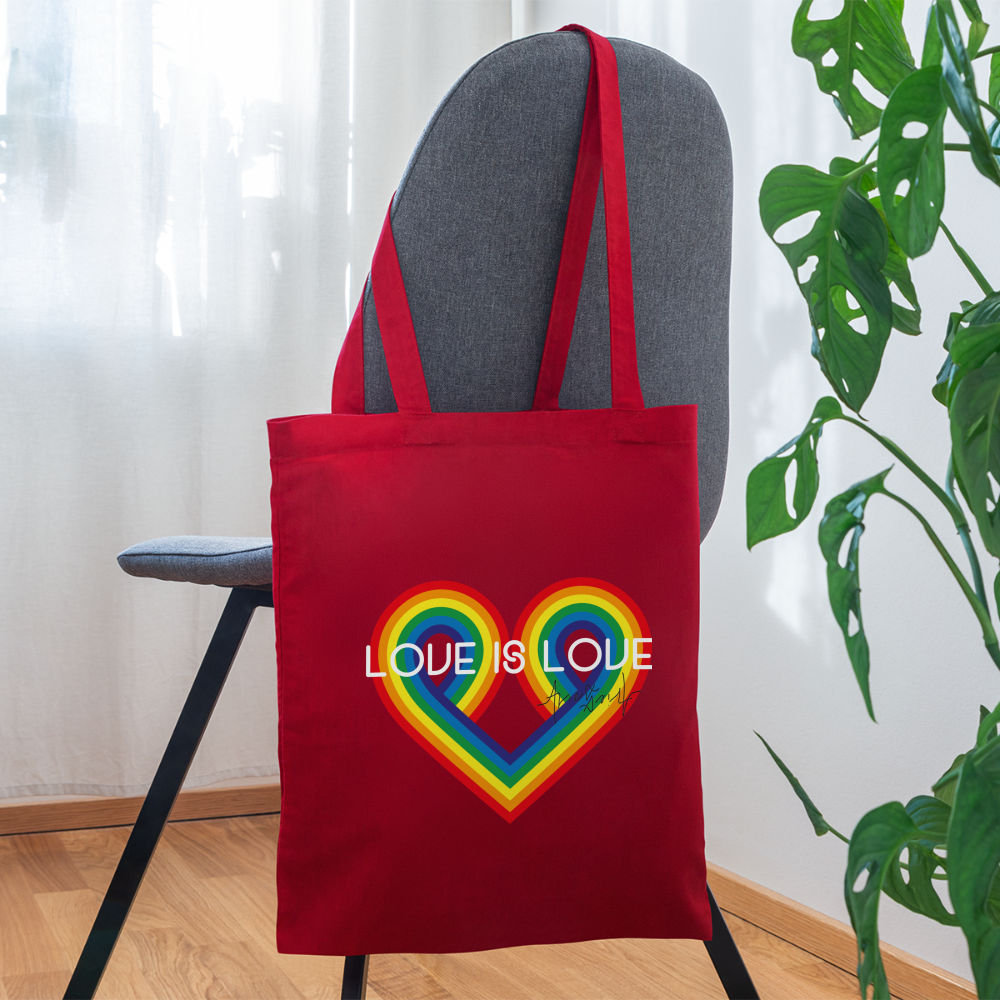 "Love is Love" Eco-Friendly Cotton Tote - red