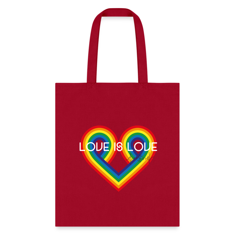 "Love is Love" Eco-Friendly Cotton Tote - red