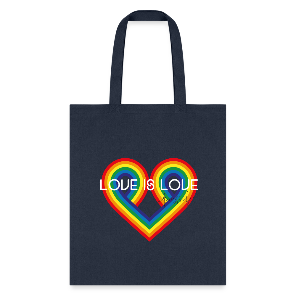 "Love is Love" Eco-Friendly Cotton Tote - navy