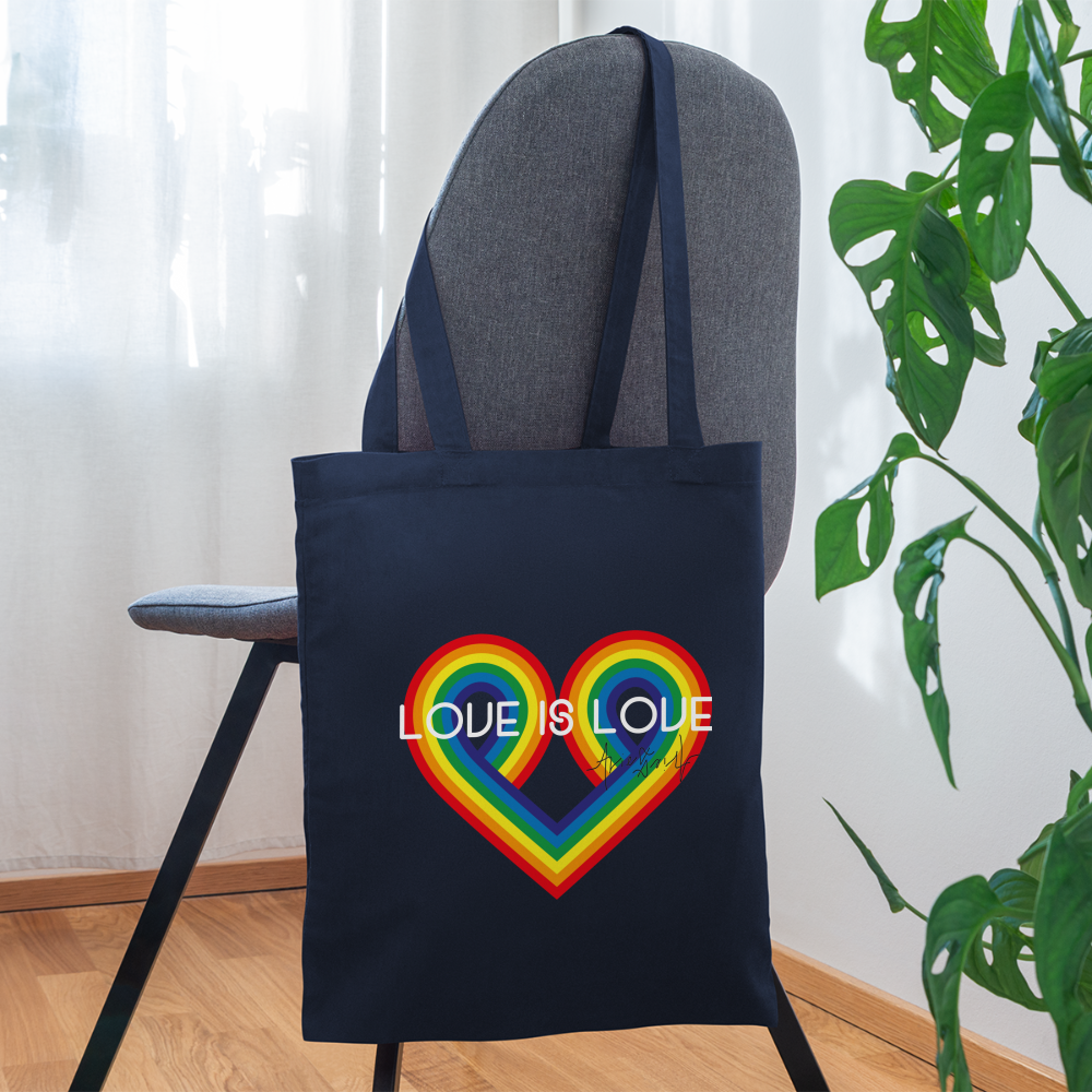 "Love is Love" Eco-Friendly Cotton Tote - navy
