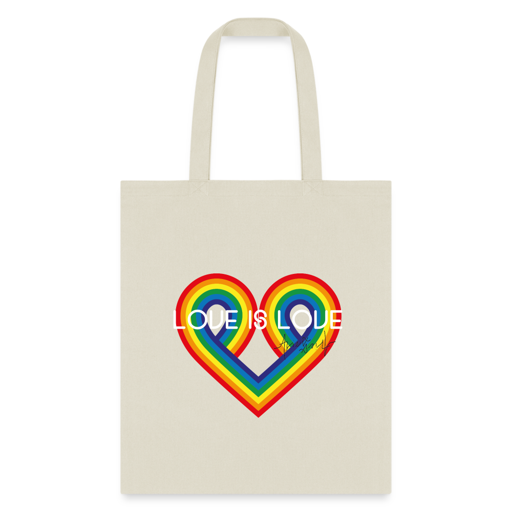 "Love is Love" Eco-Friendly Cotton Tote - natural
