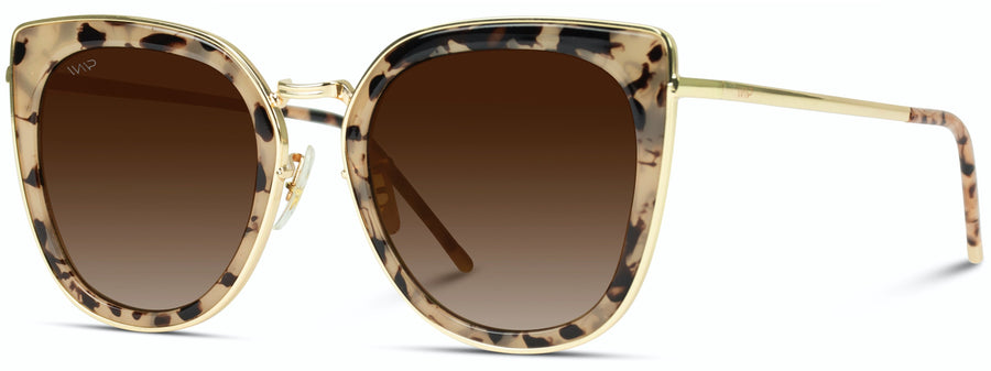 OVERSIZED BRASS AND TORTOISE FRAME CATEYE SUNGLASSES