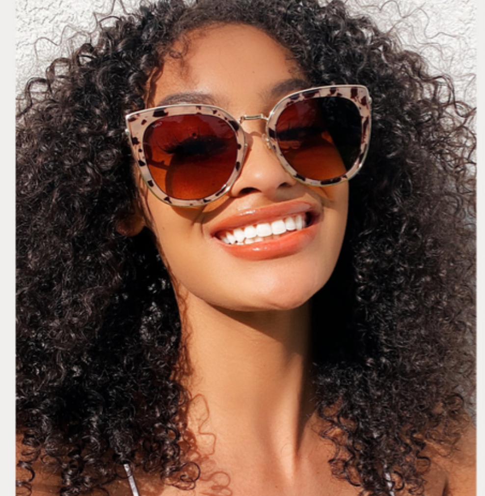 OVERSIZED BRASS AND TORTOISE FRAME CATEYE SUNGLASSES MOD