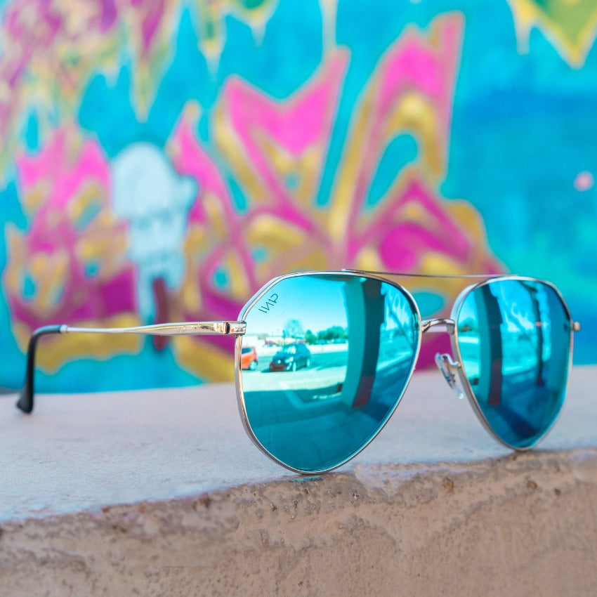 Notched Aviator Sunglasses