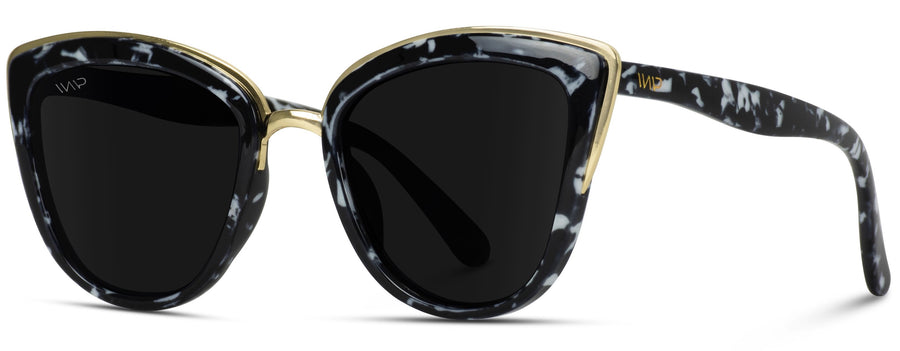 Marble Cateye Sunglasses with Gold Detail