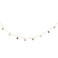 CUBIC DANGLING CHOKER NECKLACE gold multi