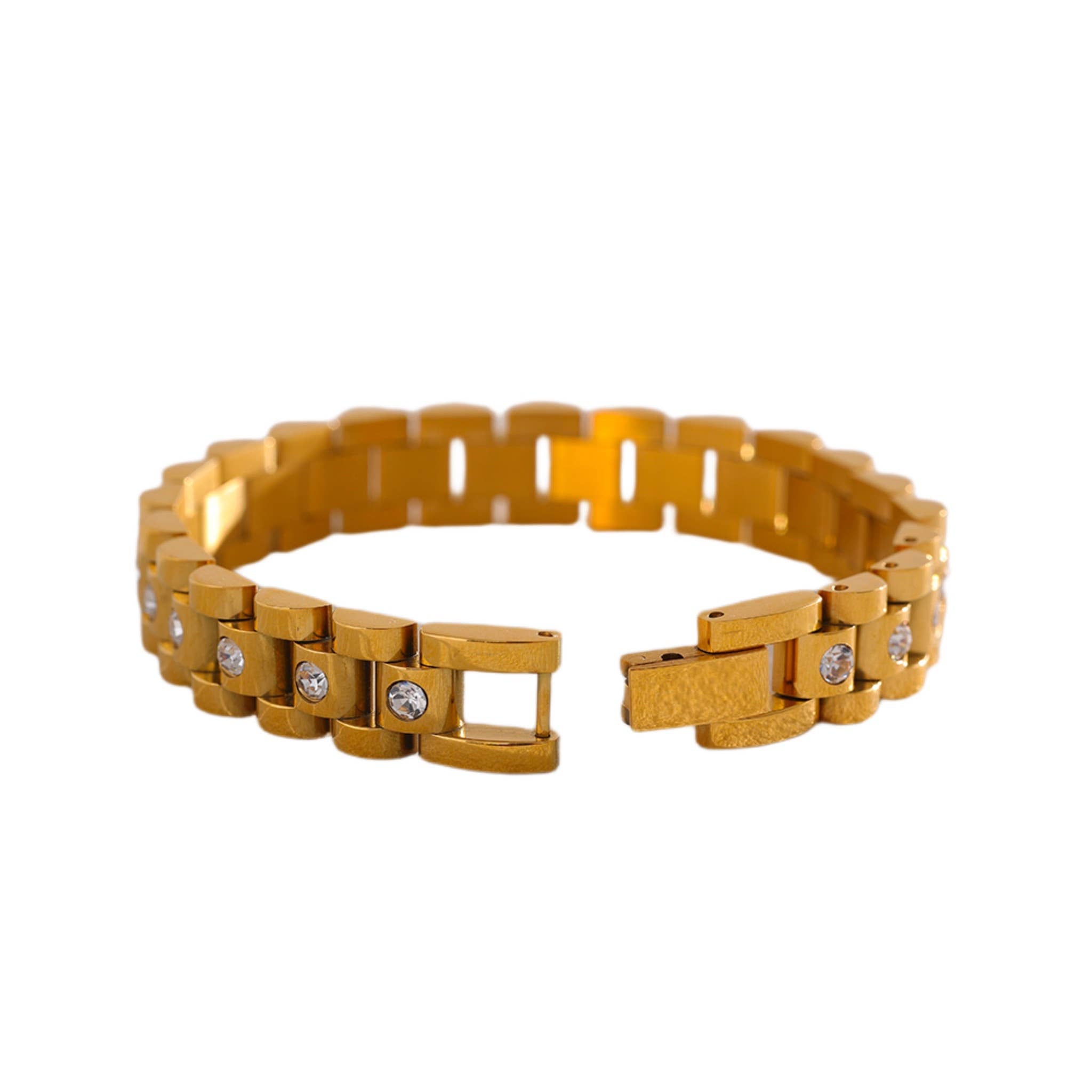 Victoria Gold Link Plated Bracelet (Lifetime Warranty)