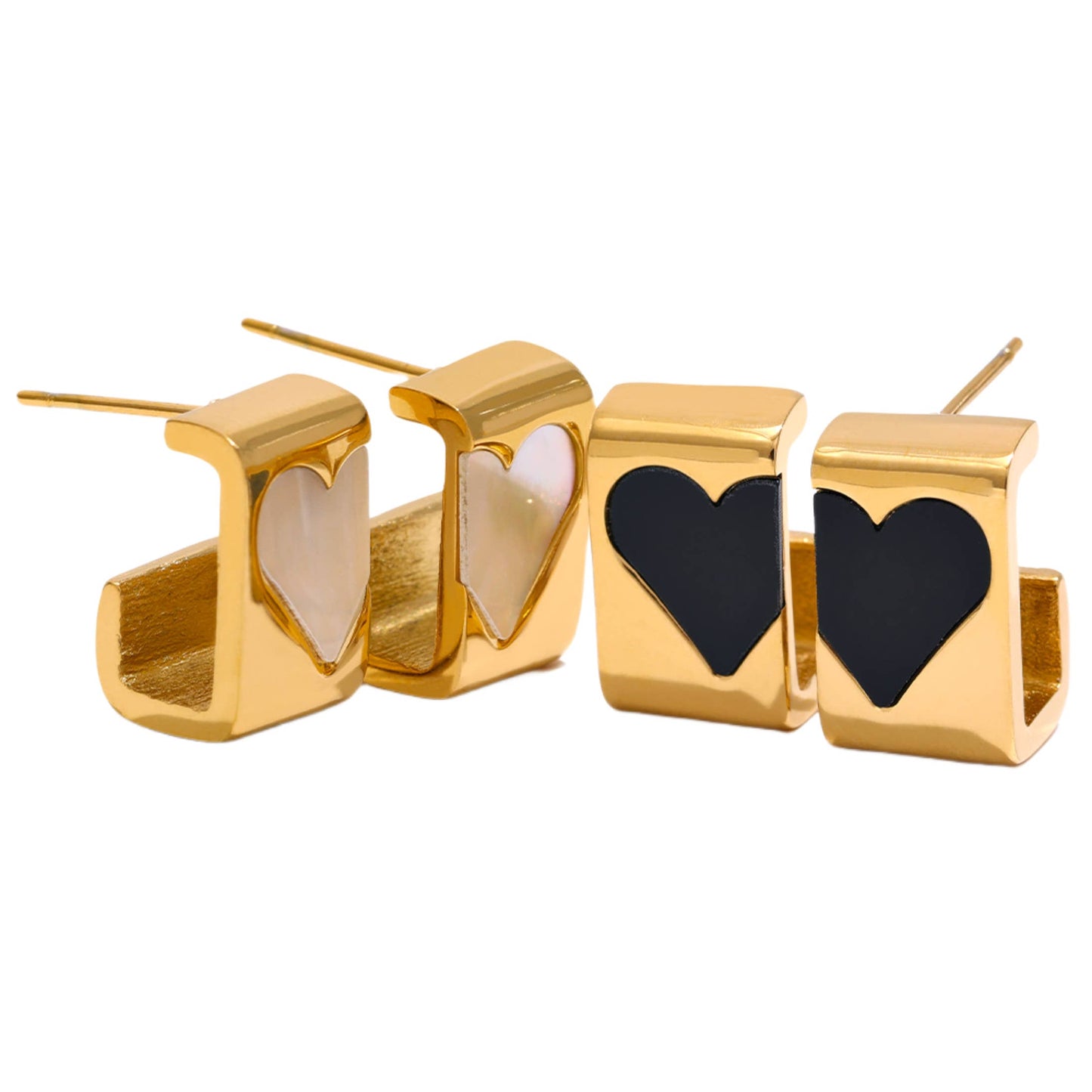 Gold Plated Peyton Square Stud Hoops (Lifetime Warranty)