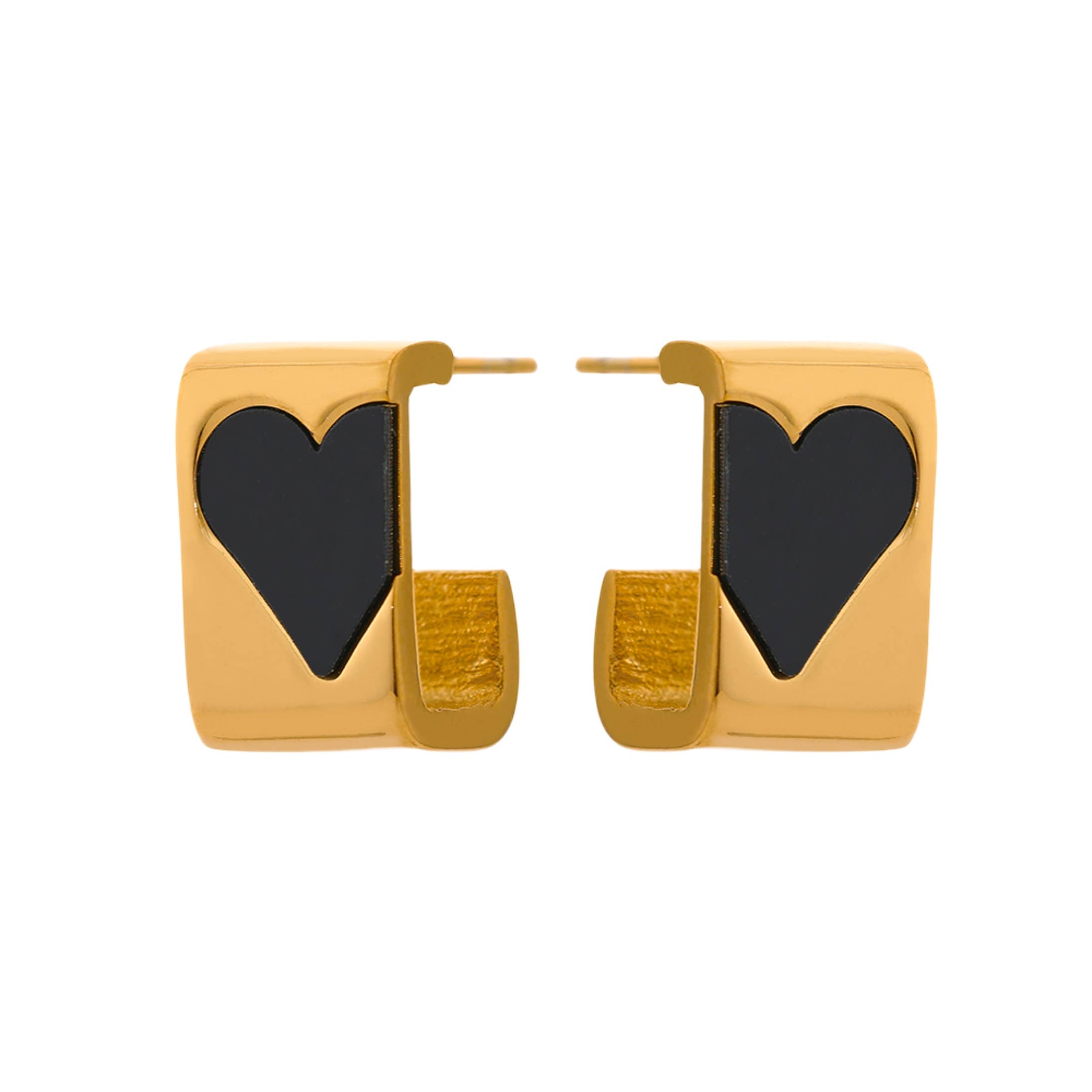 Gold Plated Peyton Square Stud Hoops (Lifetime Warranty)