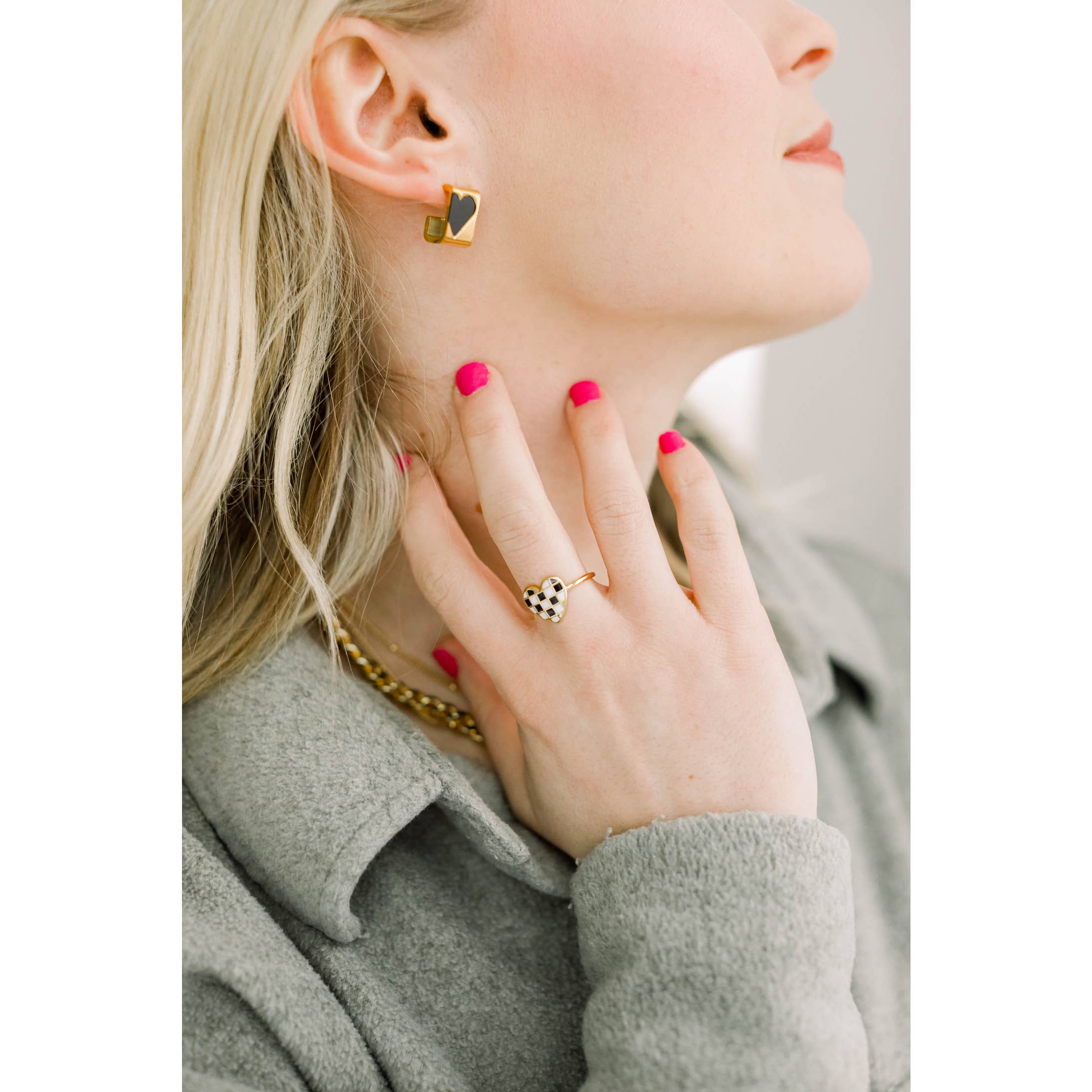 Gold Plated Peyton Square Stud Hoops (Lifetime Warranty)