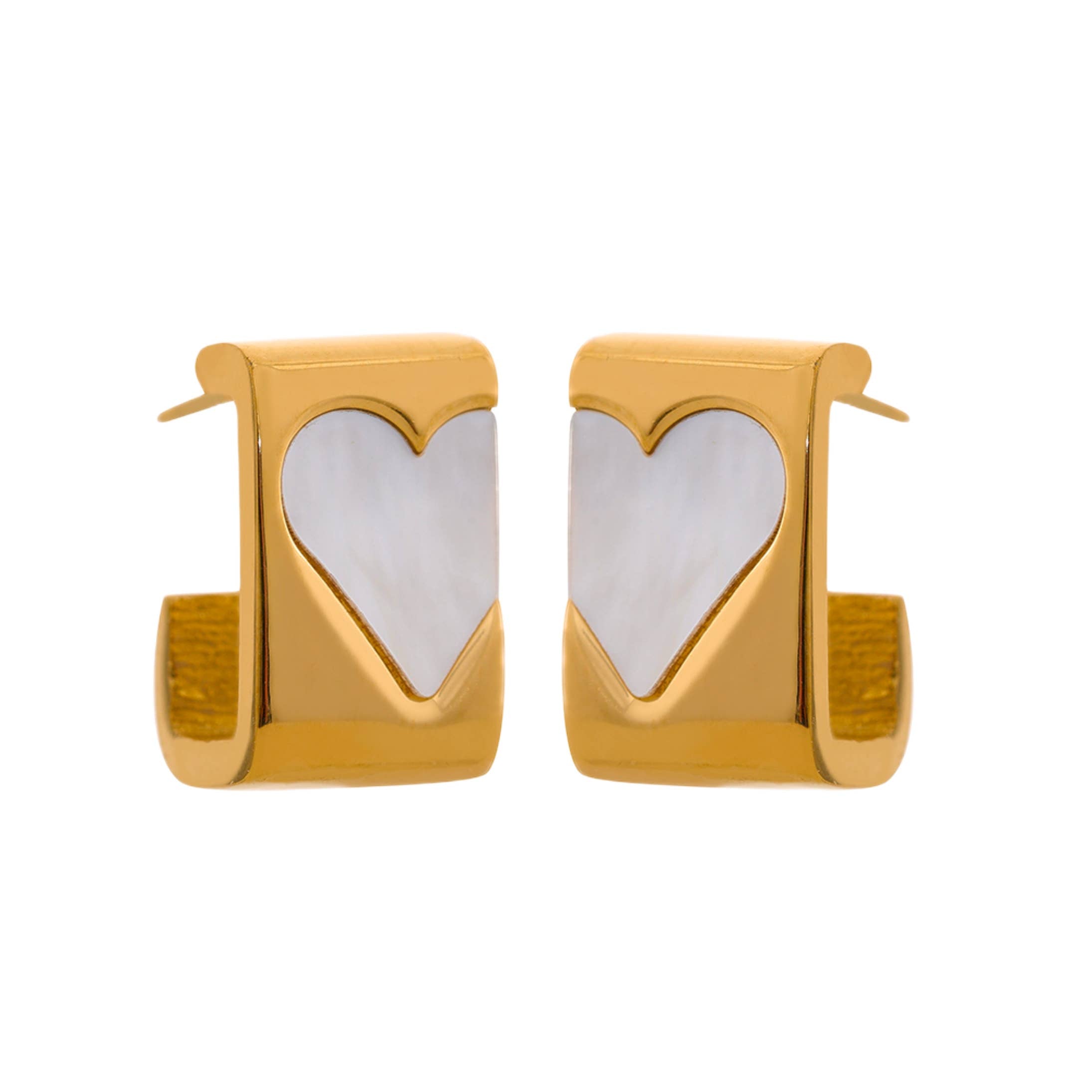 Gold Plated Peyton Square Stud Hoops (Lifetime Warranty)