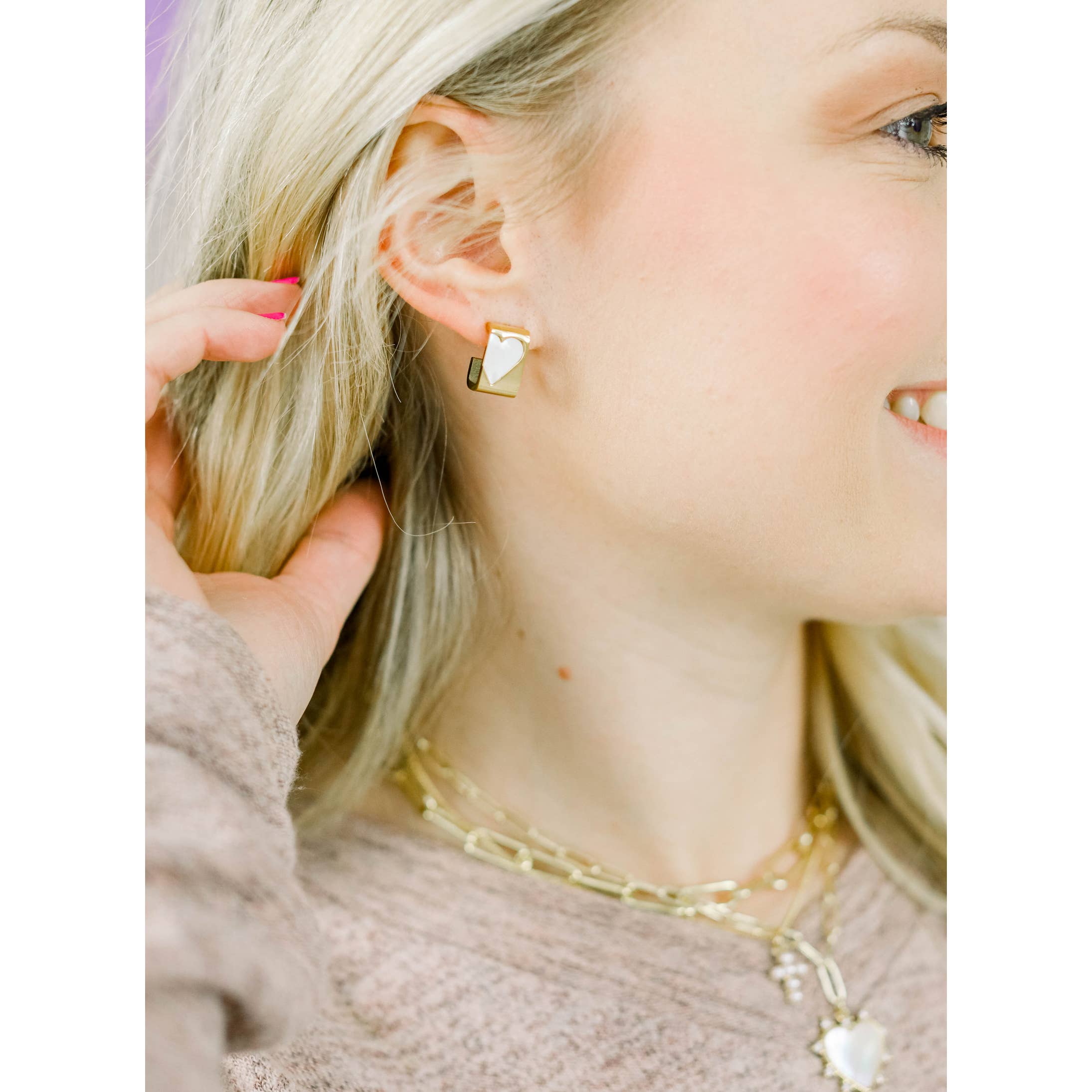 Gold Plated Peyton Square Stud Hoops (Lifetime Warranty)