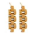 Gold Plated Watch Band Link Style Earrings