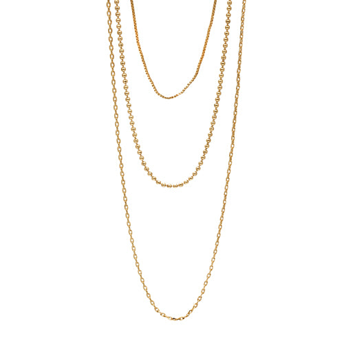 3 Layered Chain Necklace gold