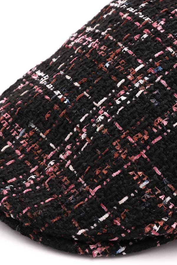 Pink white black tweed Newsboy Cap pink 2