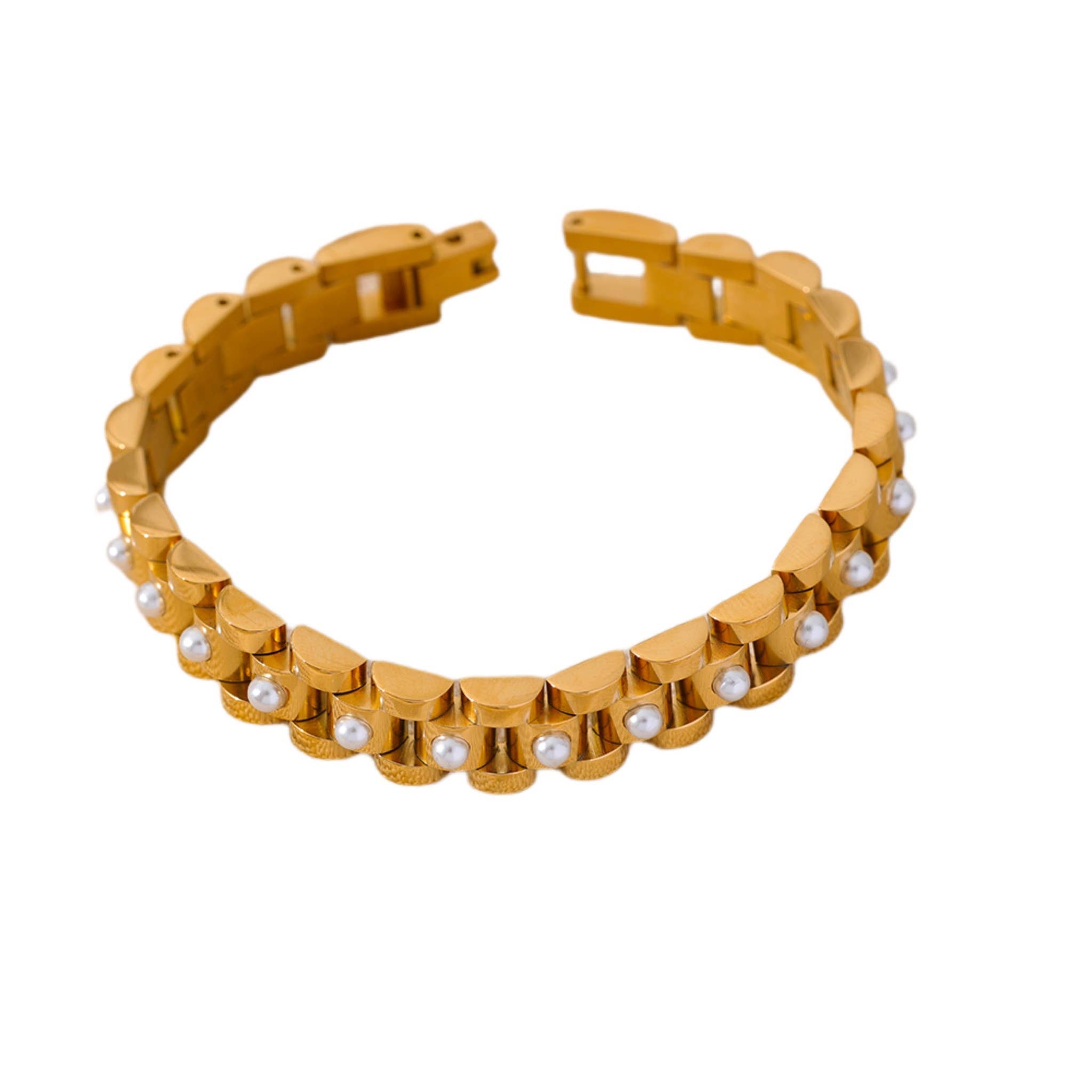 Victoria Gold Link Plated Bracelet (Lifetime Warranty)