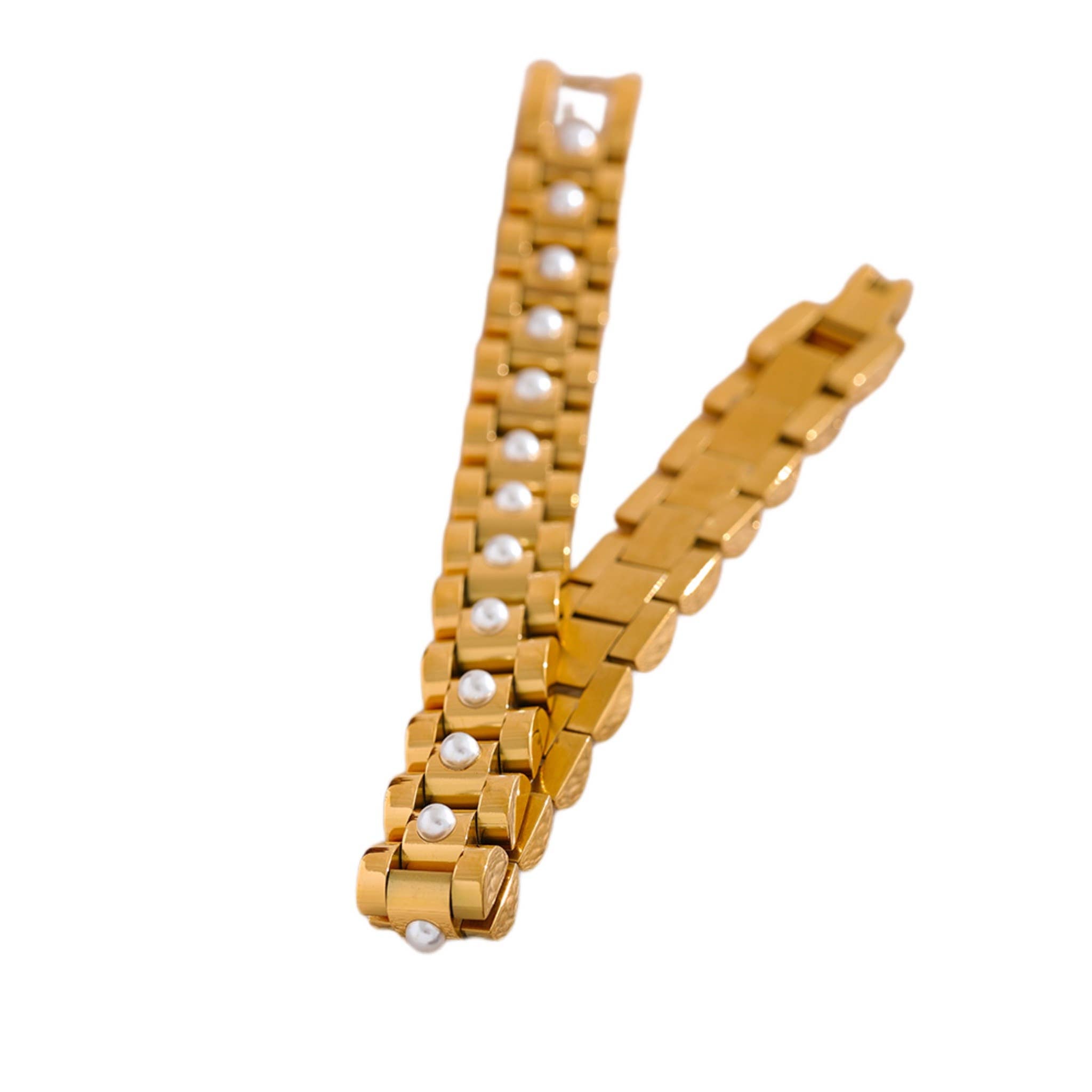Victoria Gold Link Plated Bracelet (Lifetime Warranty)
