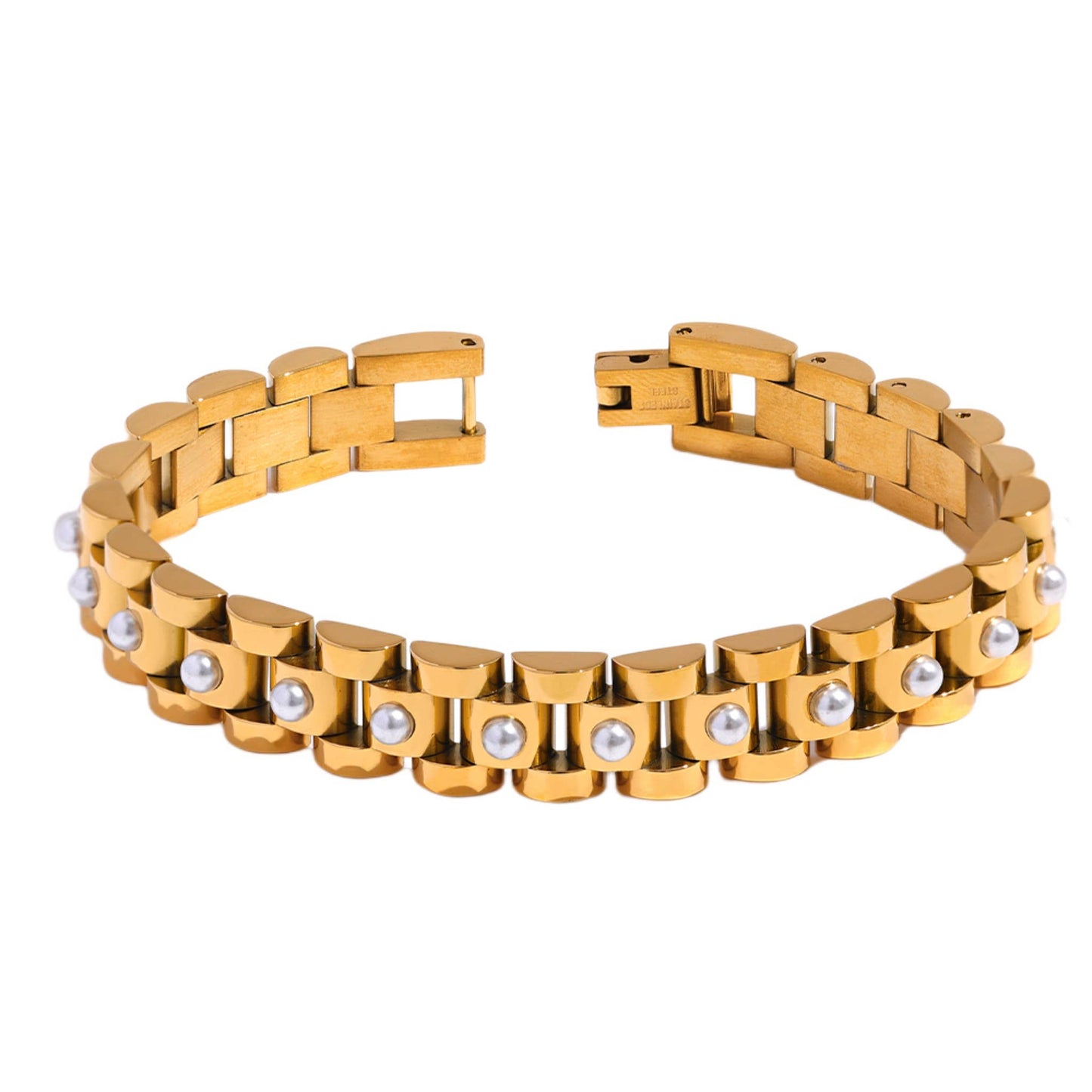 Victoria Gold Link Plated Bracelet (Lifetime Warranty)