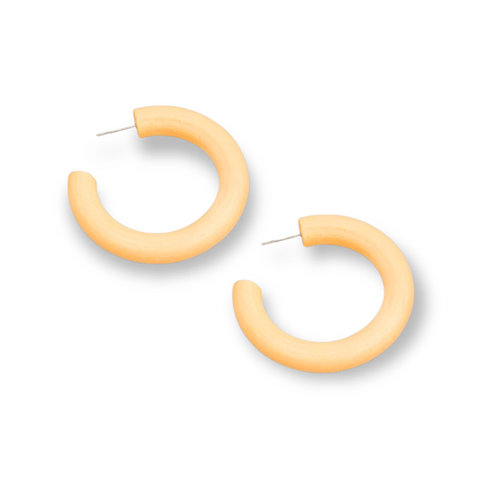 Real Wooden Hoop Earrings pink