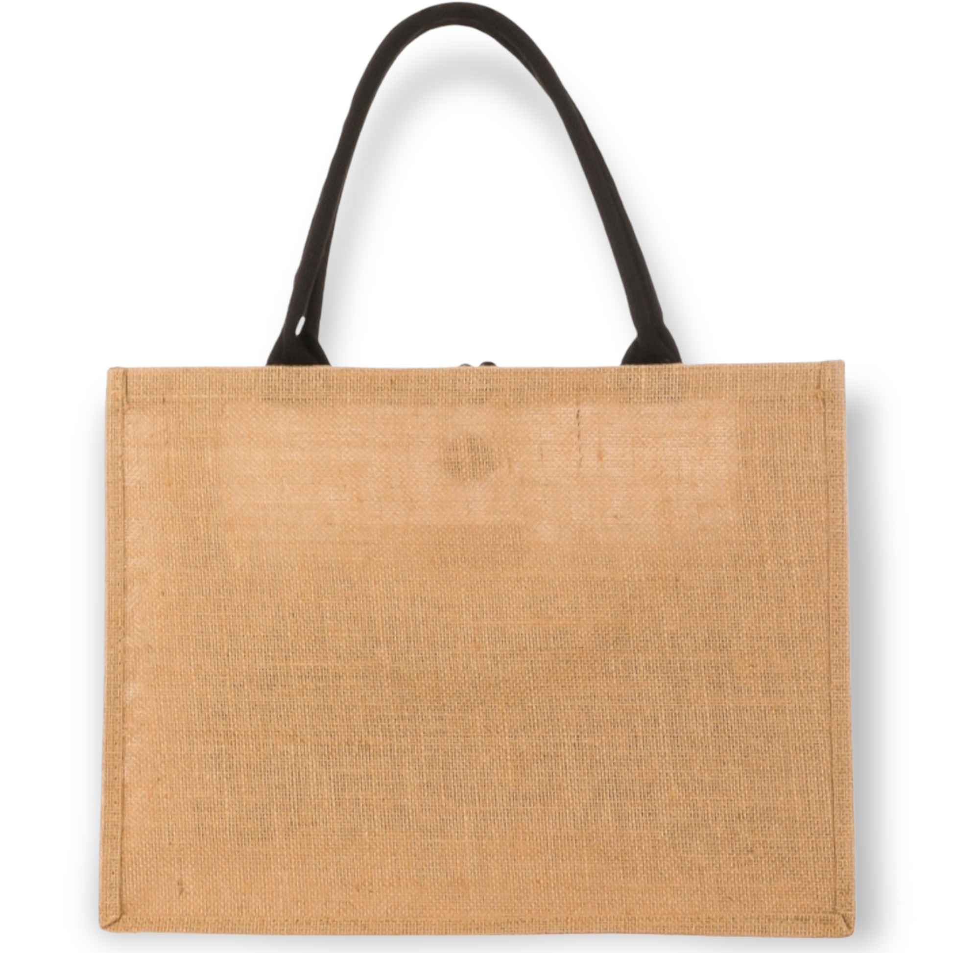 Back black Burlap weekend beach bag tote